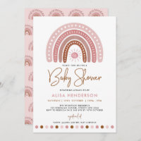 Minimalist Dusty Pink Rainbow Sunshine Baby Shower