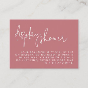 Minimalist Dusty Rose Bridal Shower Display Shower Enclosure Card