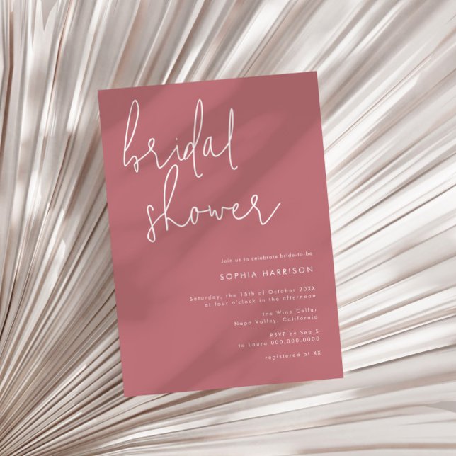 Minimalist Dusty Rose Bridal Shower Invitation (Creator Uploaded)
