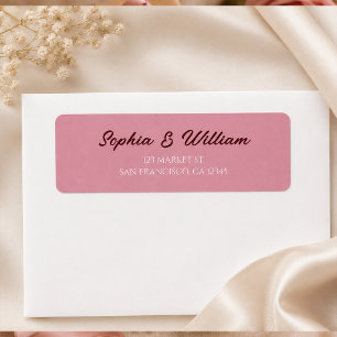 Minimalist Dusty Rose Pink Return Address
