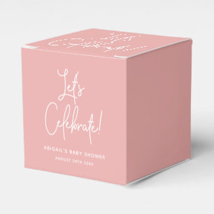 Minimalist Dusty Rose Pink Welcome Celebrate Favour Box