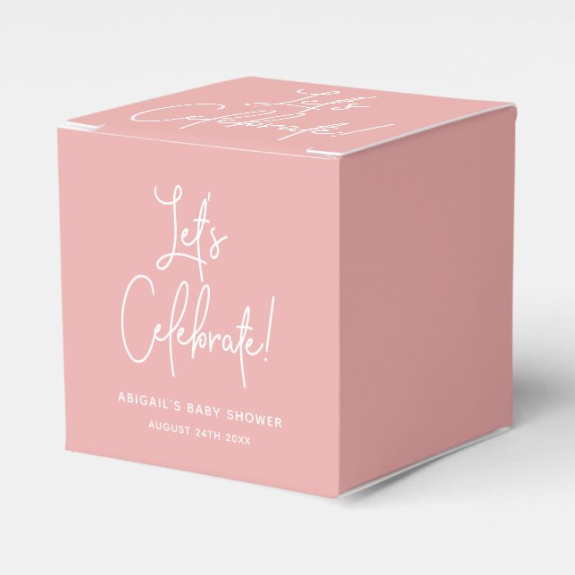 Minimalist Dusty Rose Pink Welcome Celebrate Favour Box (Front Side)