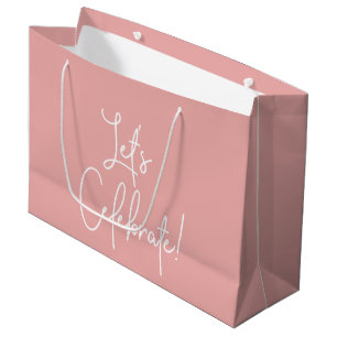 Minimalist Dusty Rose Pink Welcome Celebrate Large Gift Bag