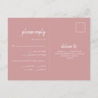 Minimalist Dusty Rose Wedding | Meal Choice RSVP