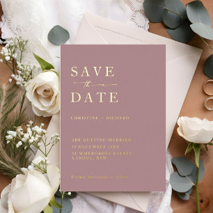 Minimalist Dusty Rose Wedding Save the Date