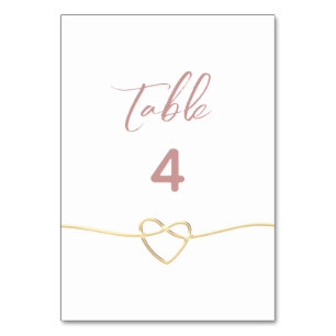 Minimalist Dusty Rose Wedding Table Number