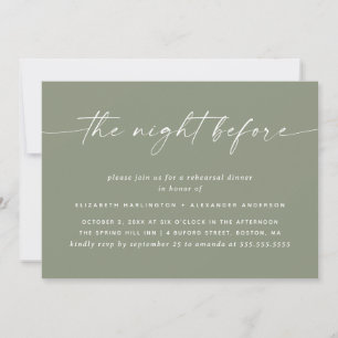 Minimalist Dusty Sage Green Rehearsal Dinner Invitation