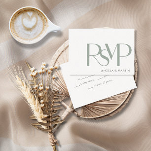 Minimalist Dusty Sage RSVP Card