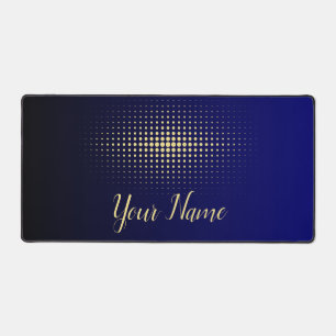 Minimalist Dynamic Pulsar Abstract Golden Dots Desk Mat