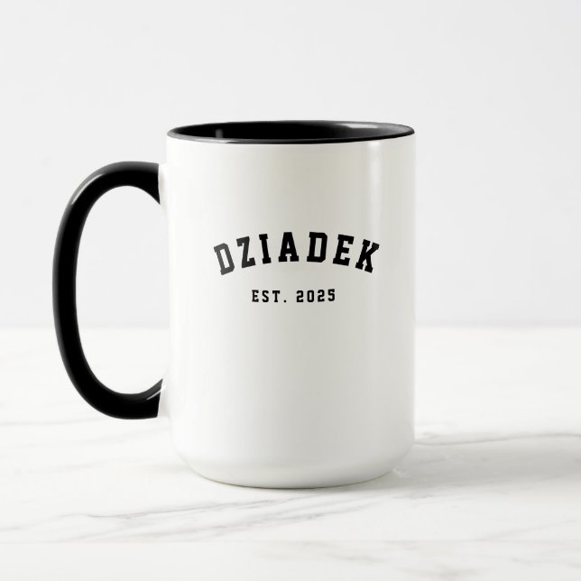 Minimalist Dziadek Est Year Mug (Left)