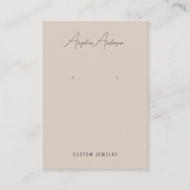 Minimalist Earring Display Business Card (Front)