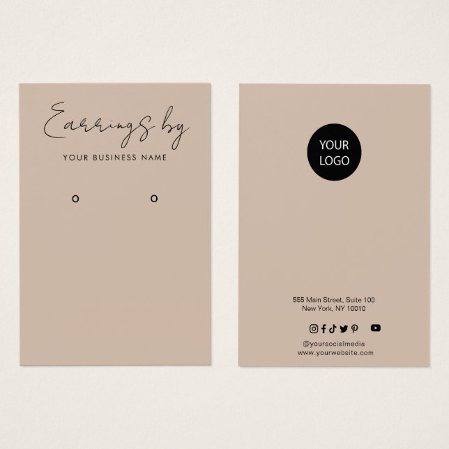 Minimalist Earring Display Business Card (Front & Back)