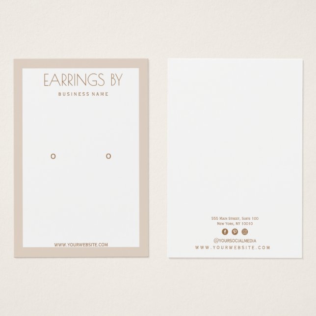 Minimalist  Earring Display Card (Front & Back)