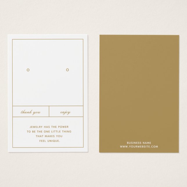 Minimalist Earring Jewelry Card Design (Front & Back)