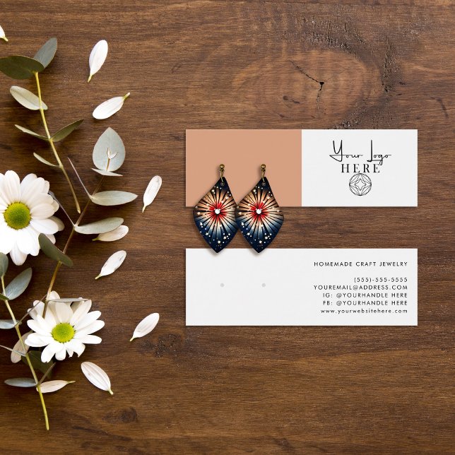 Minimalist Earth Orange White Logo Earring Display (Creator Uploaded)