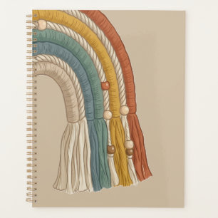 Minimalist Earth Tone Boho Macramé Rainbow Planner
