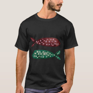 Minimalist Earthy Brown and Sage Green Spotted Fis T-Shirt