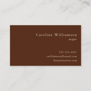 Minimalist Earthy Brown Elegant Professional  Business Card