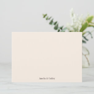 Minimalist Earthy Brown Elegant Wedding Custom Thank You Card