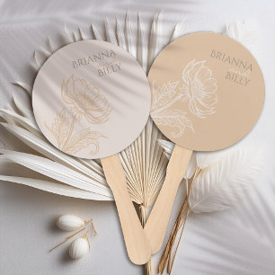 Minimalist Earthy Floral Wedding Fan