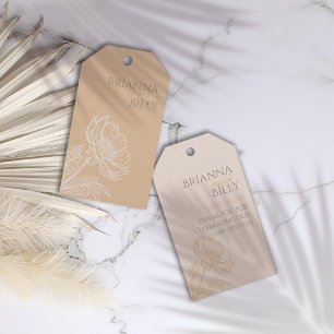 Minimalist Earthy Floral Wedding Favor Tags