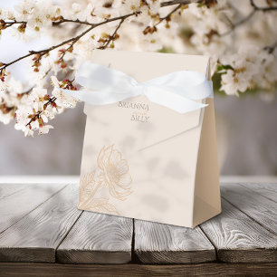 Minimalist Earthy Floral Wedding Favour Boxes
