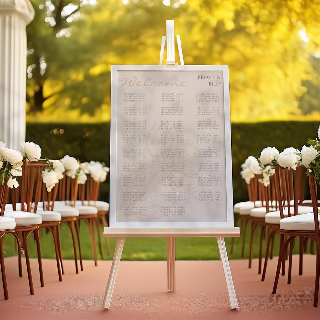 Minimalist Earthy Floral Wedding Seating Chart (Creator Uploaded)