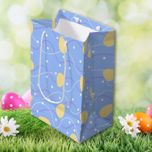 Minimalist Easter Blue, Green and Yellow Medium Gift Bag