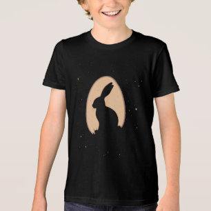 Minimalist Easter Bunny in Egg Shape Tri-Blend Shirt