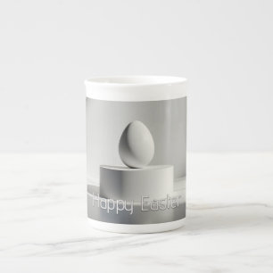 Minimalist Easter Egg on Modern Pedestal Bone China Mug
