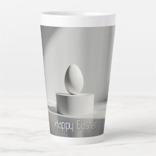 Minimalist Easter Egg on Modern Pedestal Latte Mug