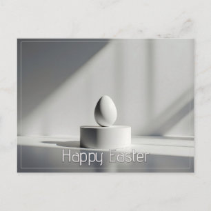 Minimalist Easter Egg on Modern Pedestal Postcard