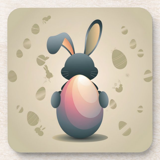 Minimalist Easter Elegance Coaster (Front)