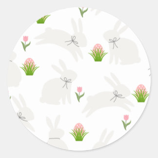 Minimalist Easter Plates   Classic Round Sticker