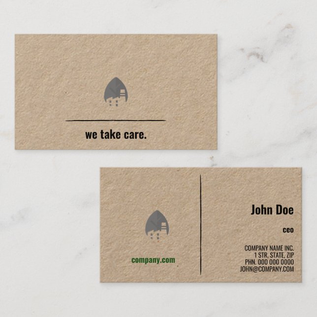 Minimalist Eco Kraft Business Card (Front/Back)