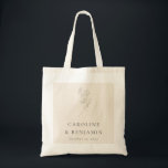 Minimalist Ecru Floral Line Art Wedding Custom Tote Bag<br><div class="desc">Minimalist Ecru Floral Line Art Elegant Wedding Custom Tote Bag</div>