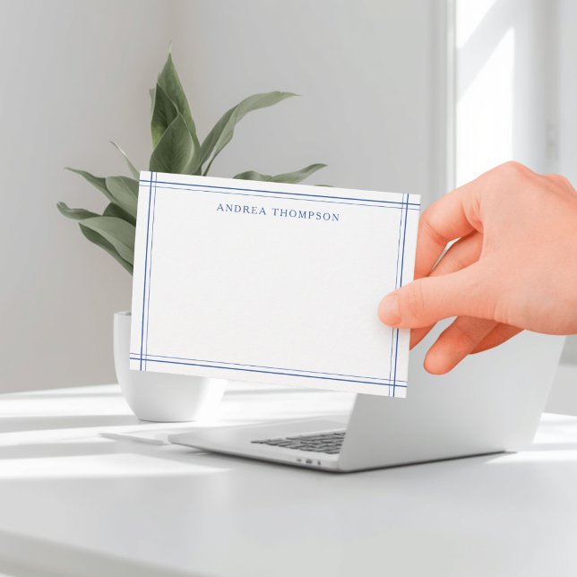 Minimalist Edgy Geometric Two Border Navy Blue Card (Creator Uploaded)