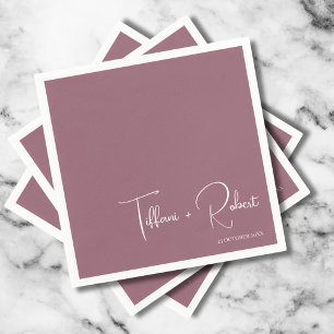 Minimalist Editable Colour Dusty Pink Wedding  Napkin