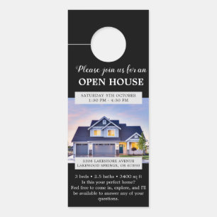 Minimalist & Editable Real Estate Open House Door Hanger