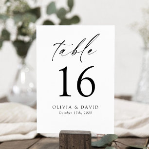 Minimalist Editable Table Number Table Card