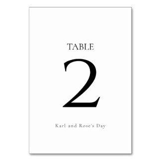 Minimalist Editable Wedding Table Number Sign
