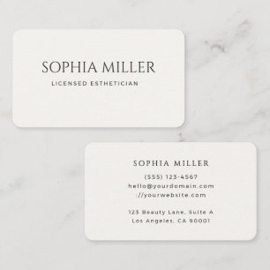 Minimalist Editorial Aesthetician Business Card