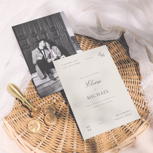 Minimalist Editorial Photo Spanish Wedding Invitation