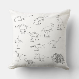 Minimalist Educational Dinosaur Dino Kids Cushion