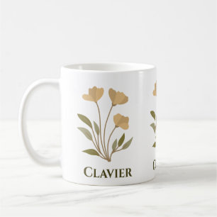 Minimalist Elegance Beautiful Flower Name Clean Coffee Mug