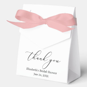 Minimalist Elegance Calligraphy Bridal Shower Bow Favour Box