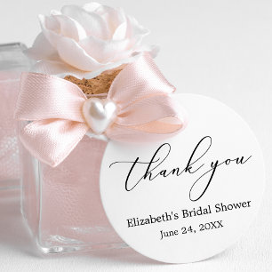 Minimalist Elegance Calligraphy Bridal Shower Favour Tags