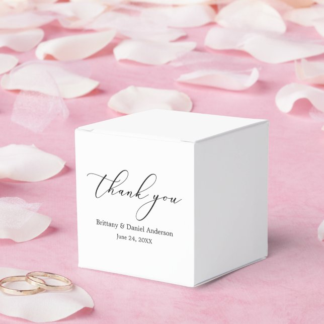 Minimalist Elegance Calligraphy Wedding Favour Box (Wedding)