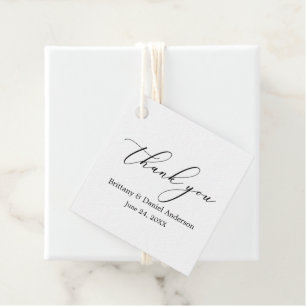 Minimalist Elegance Calligraphy Wedding Favour Tags