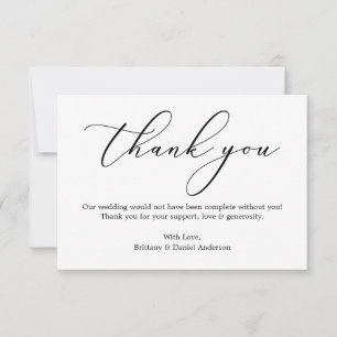 Minimalist Elegance Calligraphy Wedding Thank You Card